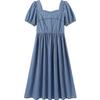 Women's Simple Slimming Short-Sleeve Denim Dress