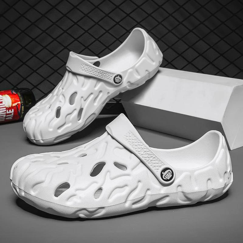 Sporty Luxury Men's Slipper International Brand White Sandals Rubber Soles Shower Shoes Dropshipping Sleepers High Heel Tennis