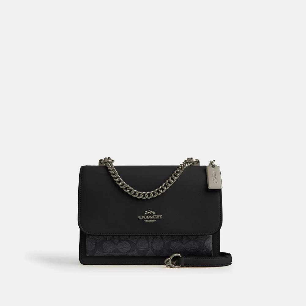 

Coach Klare Crossbody Bag In Signature Canvas Gunmetal Charcoal Black One Size