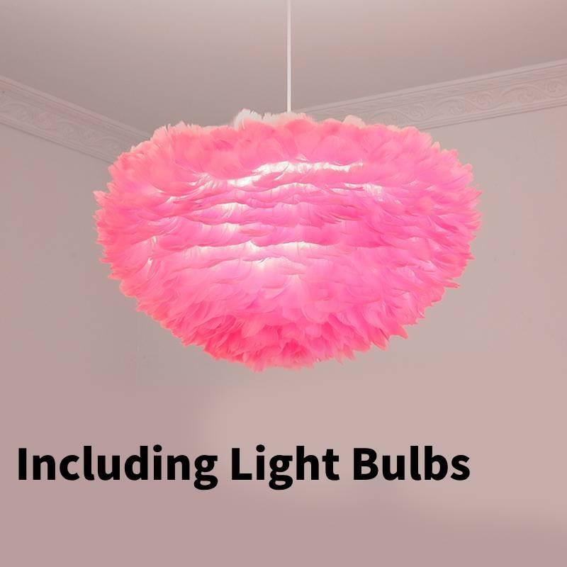 Ceiling Feather White Pendant Light Shade Modern Chandelier Lampshade Lamp Floor