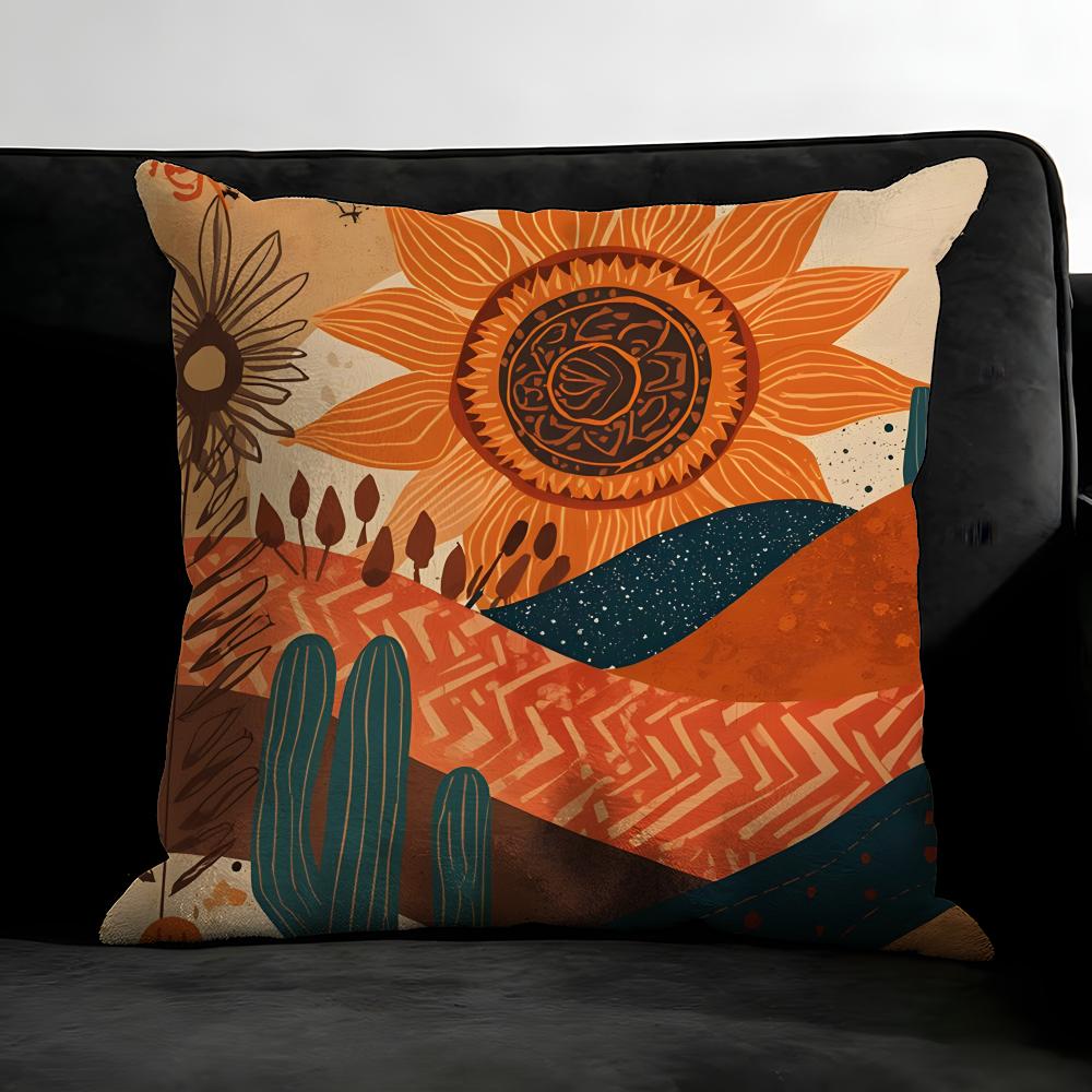 Bohemian Style Cushion Cover Pillowcase Ultra Soft Skin Friendly Fabric Cloud Like Comfort & Concealed Zipper