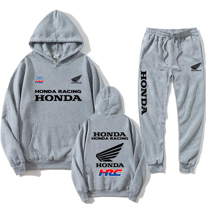 2026 Spring Summer men's sets motorcycle Honda racing print casual hooded sweatshirt sport shirt outdoor cycling clothing ahz256