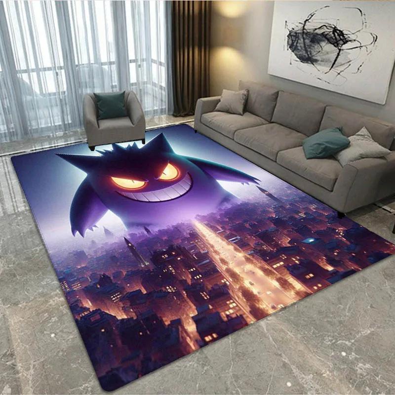3D Pokémon Cute Gengar printed Carpet Living Room Bedroom Carpet Non-slip carpet home bedroom decor area rug Birthday Gift
