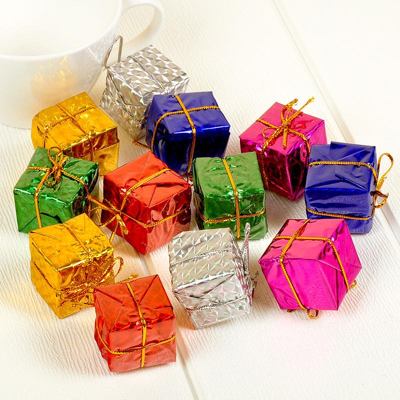 12 Buc Mini Cutii Cadou din Spumă de Crăciun Ornament Cutie Mică de Crăciun Pandantive Agățate pentru Pomul de Crăciun Decorațiune de Crăciun pentru Petrecerea de Anul Nou