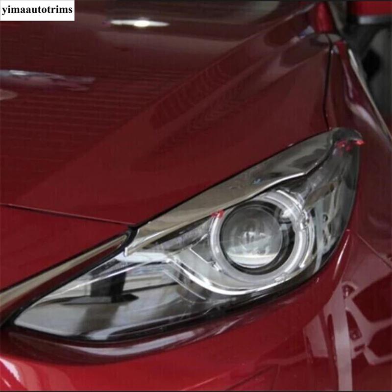 Front Head Light Lamp Eyelid Eyebrow Strip Decoration Cover Trim ABS Accessories For Mazda 3 AXELA Hatchback Sedan 2014 - 2016
