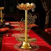 Zinc Zinc Alloy Lotus Candlestick Exquisite Butter Lamp Holder Flower Stand Ghee Lamp Holder  Home Decoration