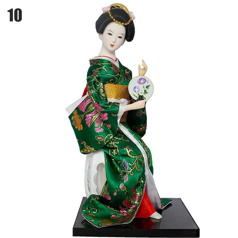 Japanese Geisha Doll Asian Handmade Crafts Kimono Doll Home Table Decor Miniature Figurines Sculpture Collection Gift Creative