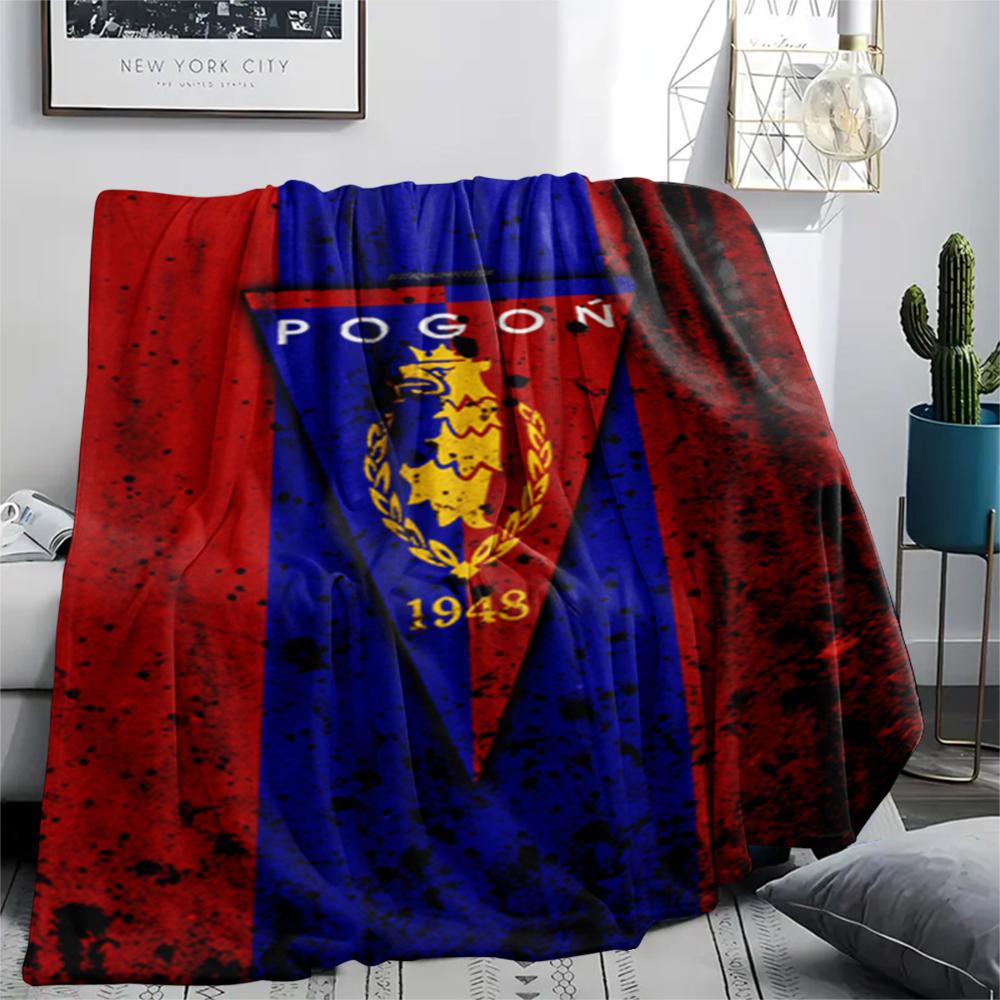 1PC Mks Pogoń Szczecin Print Flannel Blanket, High quality Comfortable for All Seasons, Home Decor, Warmth and Comfort, Perfect for Christmas Gifts