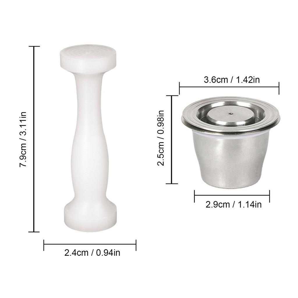 Coffee Capsule Refill Kit Stainless Steel Reusable Coffee Capsule Hammer Spoon Brush for Coffee Machine