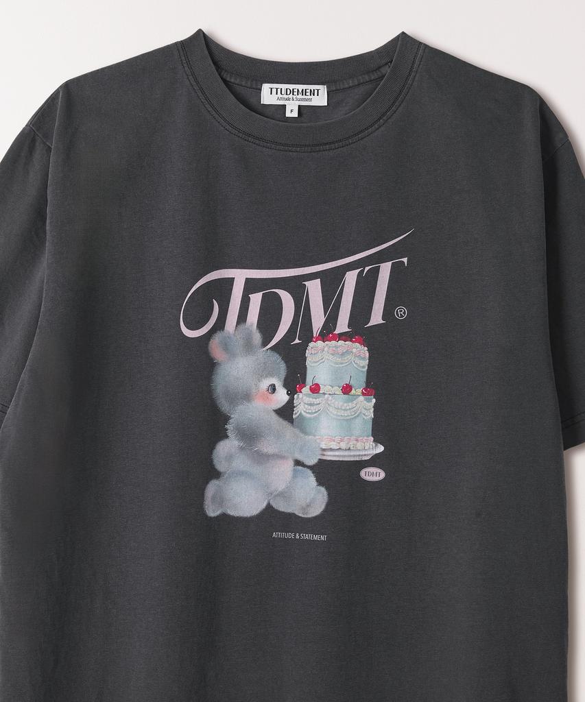TTUDEMENT Cake Bear Tee Charcoal