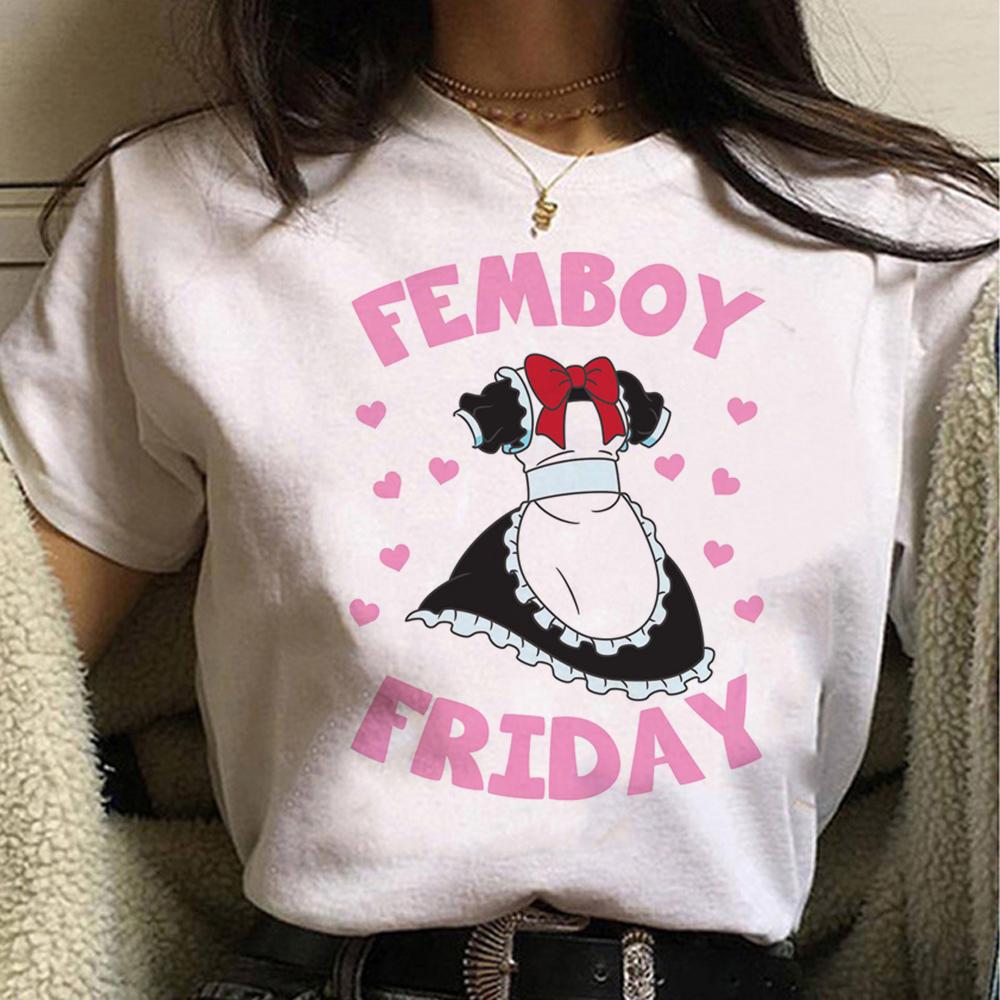 

Фембой топ женская манга футболка девушка комикс одежда 4XL