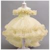 Mädchen Kinder Schleppkleid Elegant Mädchen Aufführung Rüschenrock Prinzessinnenrock Blume Kinder Hochzeit Mädchen