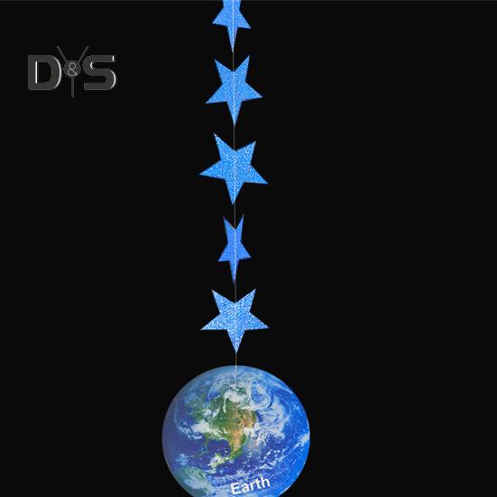 1 Set langlebige Planeten-Hängeflagge mit Glitzersternen, auffälliger Banner-Anhänger mit Sternenhimmel-Motiv, Geburtstagsparty-Dekor