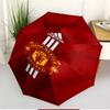 Manchester Football Print Automatic Open Close Umbrella, Portable Foldable Umbrella, for Outdoor Commute Camping Trip, Ideal Birthday Gift