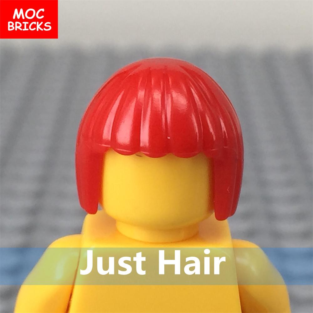 5 Stück/Los MOC Steine Weibliche Haare Zusammengebaute Partikel Bausteine Zubehör Kinderspielzeug Plastikpuppen