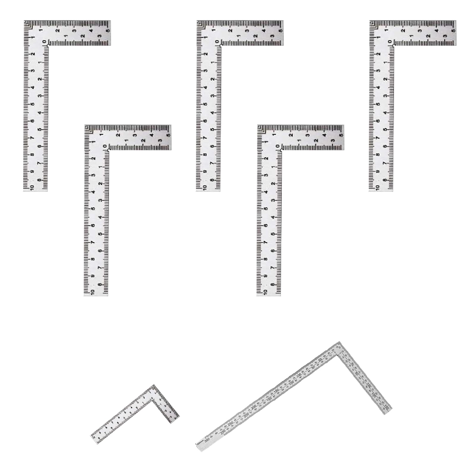 

Square ruler (set of 5), stainless steel, 10 x 5 cm (5 pieces)