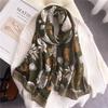 Real shot scarf cotton and linen elegant flower shawl autumn and winter new women's yarn wind sweet