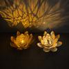 LED Solar Lotus Lampe Rissglas Kugel Blume Rasenornament Dekorative Garten Rasenleuchte Rasen Hof
