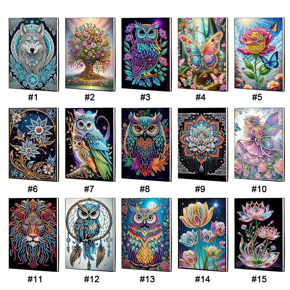 50-Page A5 Size Diamond Painting Diary Book Crystal Notepad Sketchbook Diamond Painting Notebook Set Holiday Birthday Gift