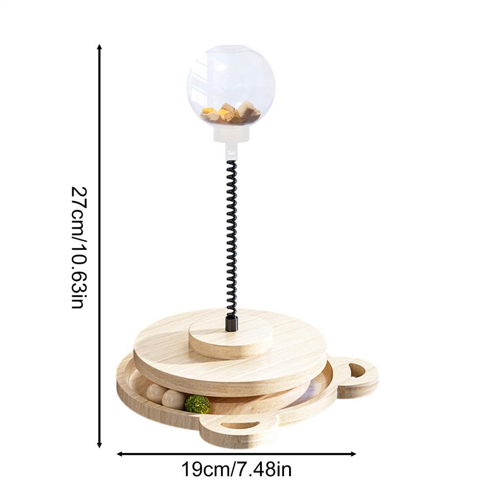 

Пазл для кошек, лакомство, медленная кормушка, мяч для корма для домашних животных с роликовым треком, игрушки для выдачи корма, вибрирующая развлекательная игрушка для домашних кошек