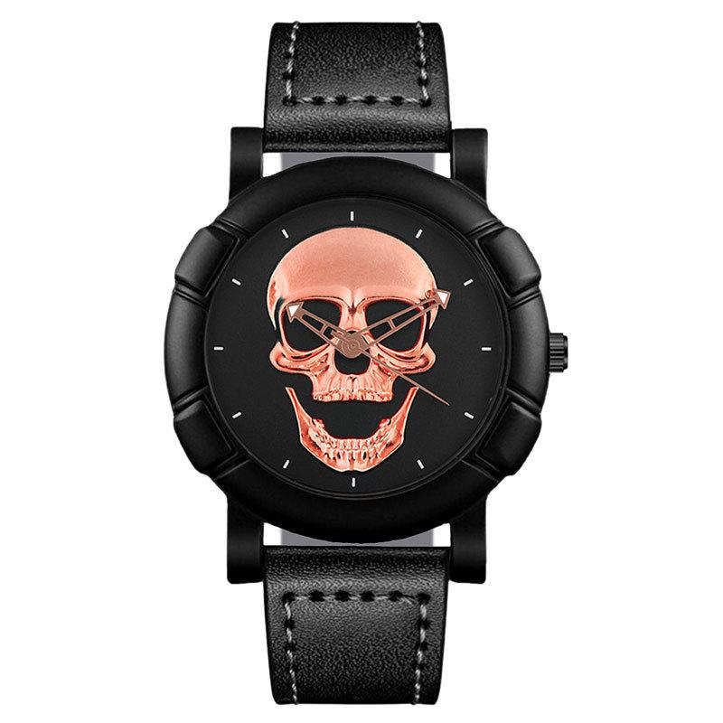 Fashion Mens Personalized 3D Skull Watches Luxury Men Casual Quartz Wristwatch Male Military Sports Leather Watch Reloj Hombre