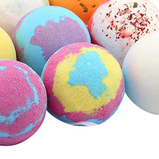 12Pcs Salt Bath Bombs Plants Extract Essential Oils Handmade Fizzes Balls Dry Skin Moisturizing Shower Ball Relaxation Spa