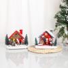 Winter Schnee Weihnachts Dorf Gebäude Weihnachtsmann Haus Weihnachtsdekoration Mit LED Leuchten Schreibtisch Gebäude Heimdekor Feiertags Ornament Geschenk