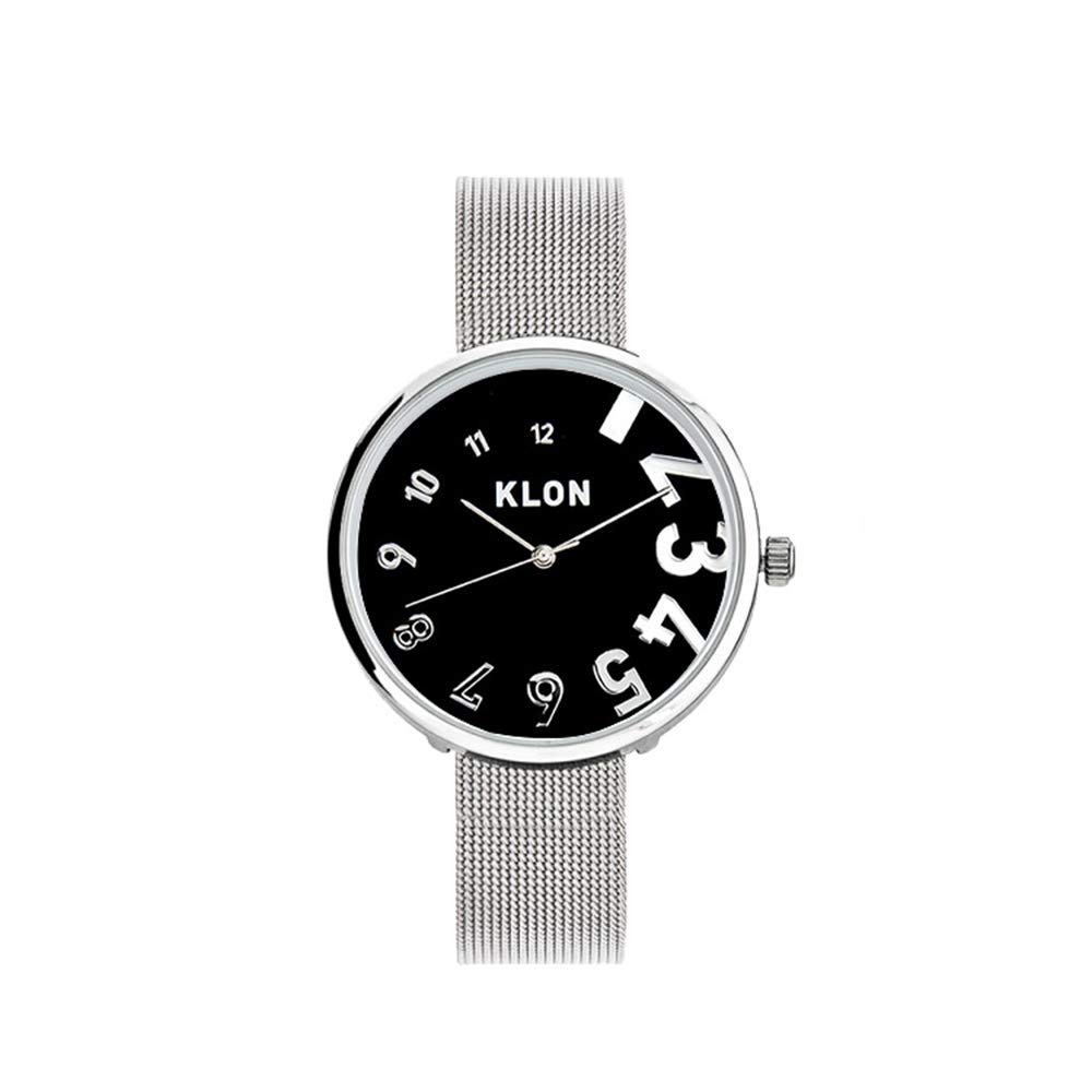 

Часы женские серебряные деловые простые унисекс бренд KLON EDDY TIME 33 мм мужские -СЕРЕБРЯНАЯ СЕТКА- [ЧЕРНАЯ ПОВЕРХНОСТЬ] Ver.SILVER
