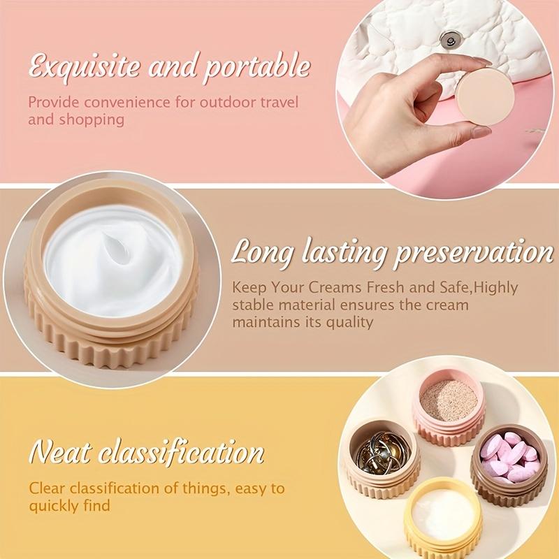 4pcs/set Silicone Travel Containers Set Leak-Proof Jars for Lotion Cream, Toothpaste Small Jewelry Storage Bottle Splitter