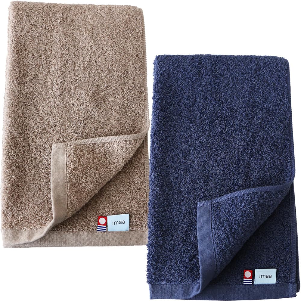 

imaa Имабари Сертифицированное Тонкое Банное Полотенце Набор из 2 штук Пушистое Тонкое Водопоглощающее Быстросохнущее Сделано в Японии Хлопок Сауна Сауна Активность Светло-коричневый х