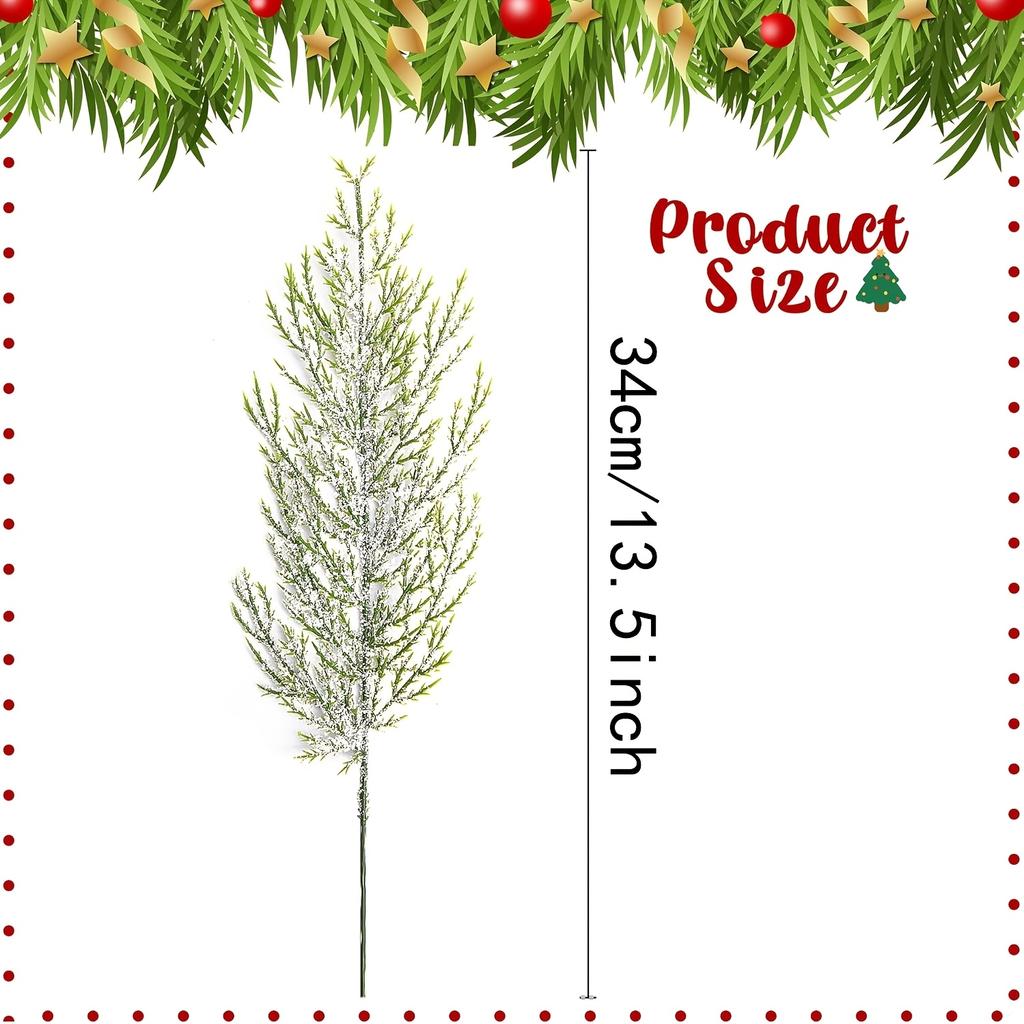 1pcs Green Christmas Artificial Pine Needles Branches Picks for Crafts Garland Wreath Twigs Stems Tree Decorations Fake Greenery