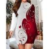 Long Sleeve Elegant Fashion Women Mini Dresses All Season 3D Printed Street Ladies Dress