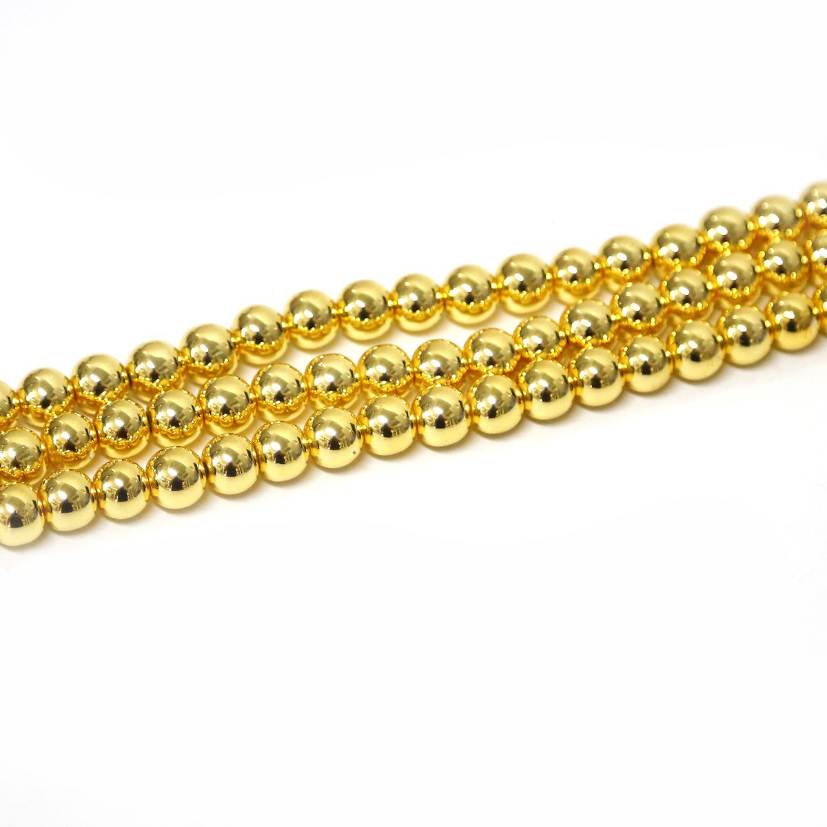 

Гематитовые бусины из натурального камня, свободные бусины для изготовления ювелирных изделий, шариковые браслеты, аксессуары «сделай сам» 10mm 40pcs золотой