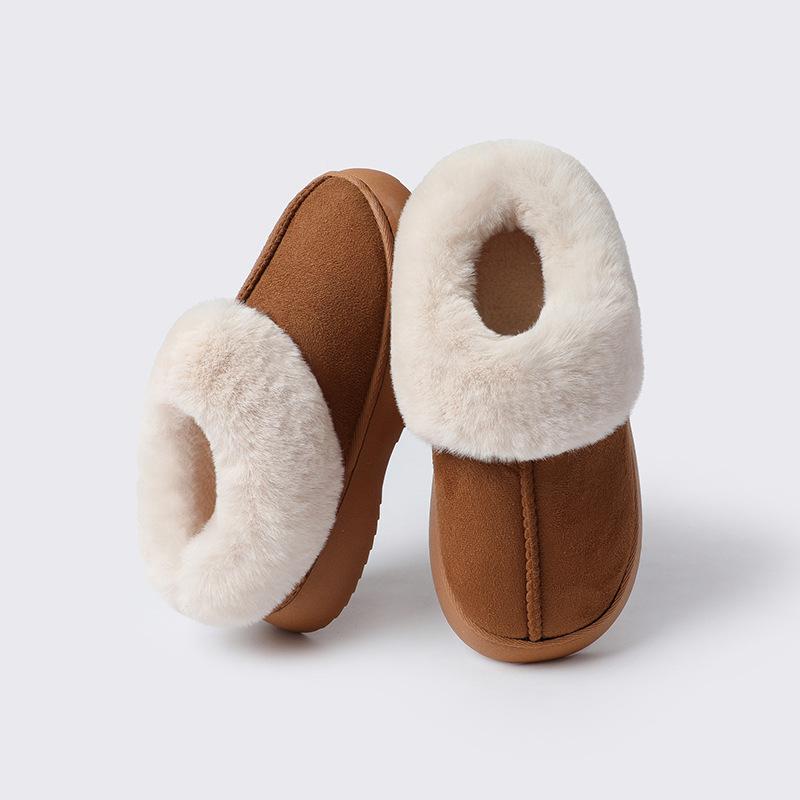 Winter couple cotton slippers women's home winter household cotton mop indoor non-slip home velvet warm cotton shoes