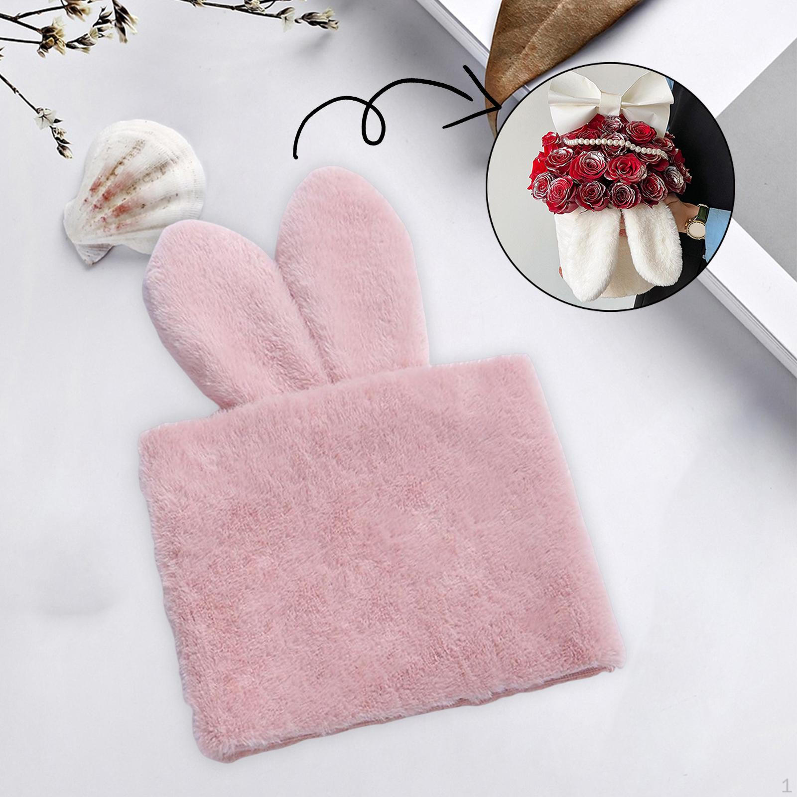 

Круглый букет с ушками, осенне-зимний изысканный дизайн, нежная, реалистичная плюшевая кукла на день рождения розовый