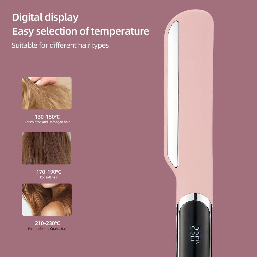 Smart Temperature Control Hair Curler & Straightener with Essential Oil Slot: Natural Curls and Sleek Straight Hair