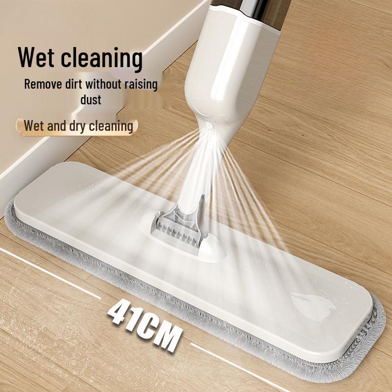 2025 Dual-Use Flat Mop: Spray, Wet & Dry, One-Wipe Clean for Easy Household Cleaning