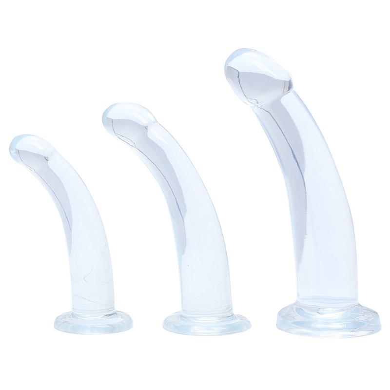 Woman Realistic Tpe Transparent Dildos  Penis Soft Artificial Strong Suction Cup Female Masturbation