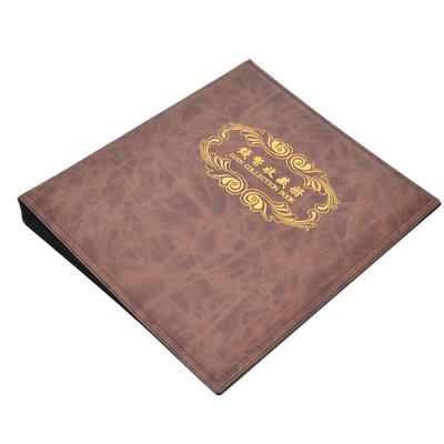 3 Hole   Album Paper Money Banknote Collection Book PU Leather Cover Collecting Holder