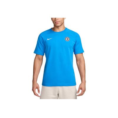 Chelsea FC FW24 Travel Fashion Logo Crew Neck Short Sleeve Football Shirt Men Tops Light-Photo-Blue HQ1556-435