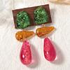 Retro High-end Geometric Pendant Colorful Earrings