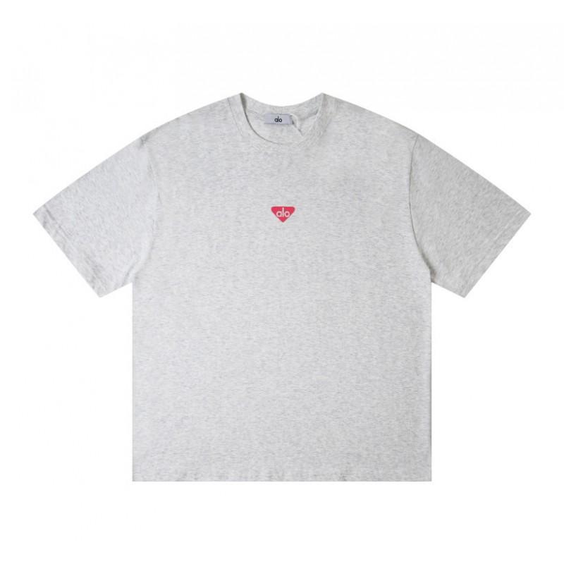 ALO Baumwolle Lockere Passform Unisex Rundhals T-Shirt Streetwear Lässiges Oberteil