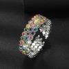 AB Rhinestone Open Bracelet Bridal Versatile Diamond Full Diamond Elastic Bracelet Jewelry