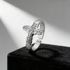 Vintage Jesus Cross Faith Exquisite Rings for Women Men Stainless Steel Jesus Cross Adjustable Ring Religious Party Jewelry Gift