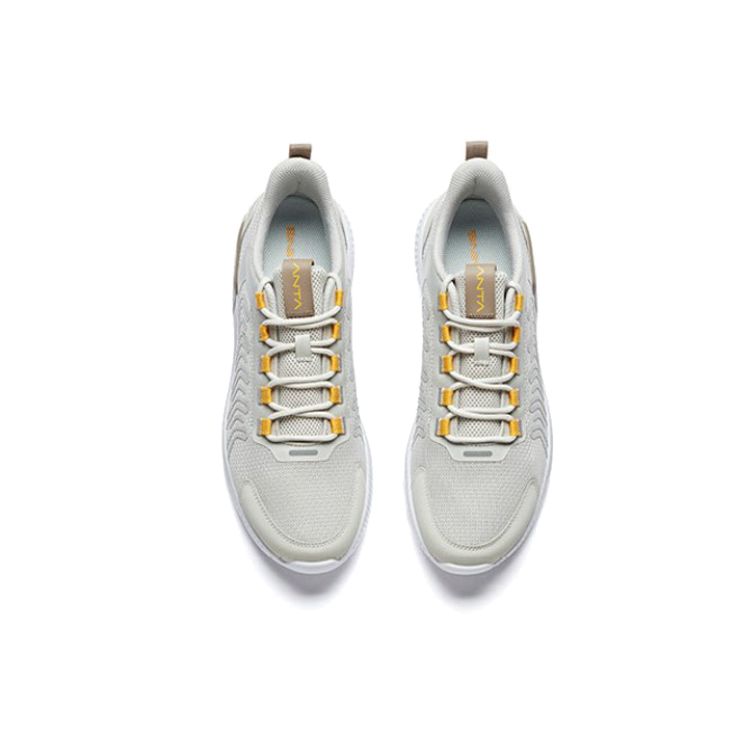 Anta Lightweight Low-Top Running Shoes Men Sneakers Gray Yellow White 912015520-2