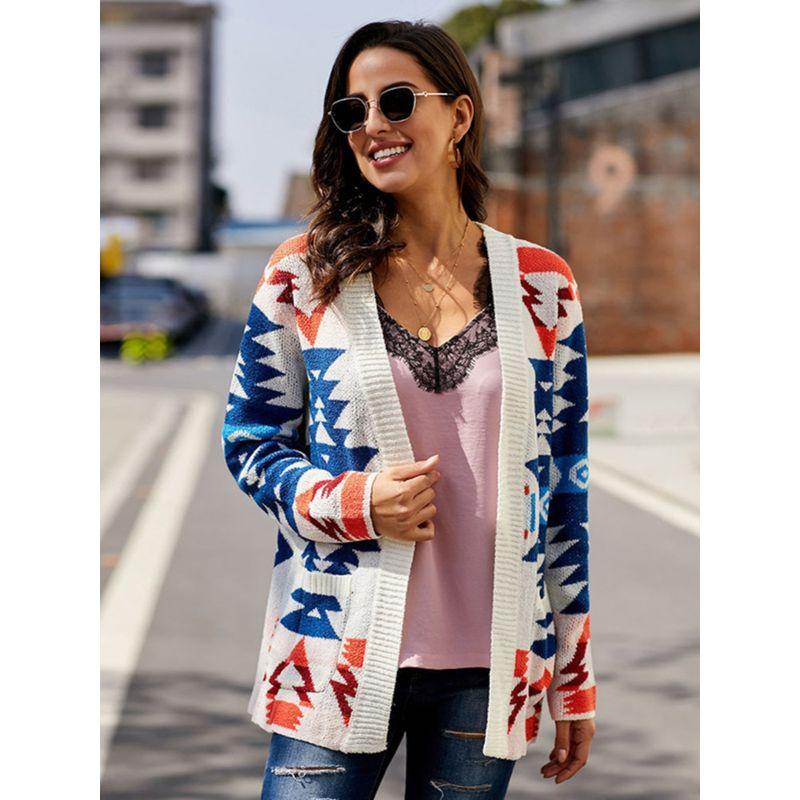 Fall and Winter New Arrival Long Sleeves Knitting Sweater Women 2024 European and American All-Matching Fashion Mid-Length Sweater Cardigan Coat Women
