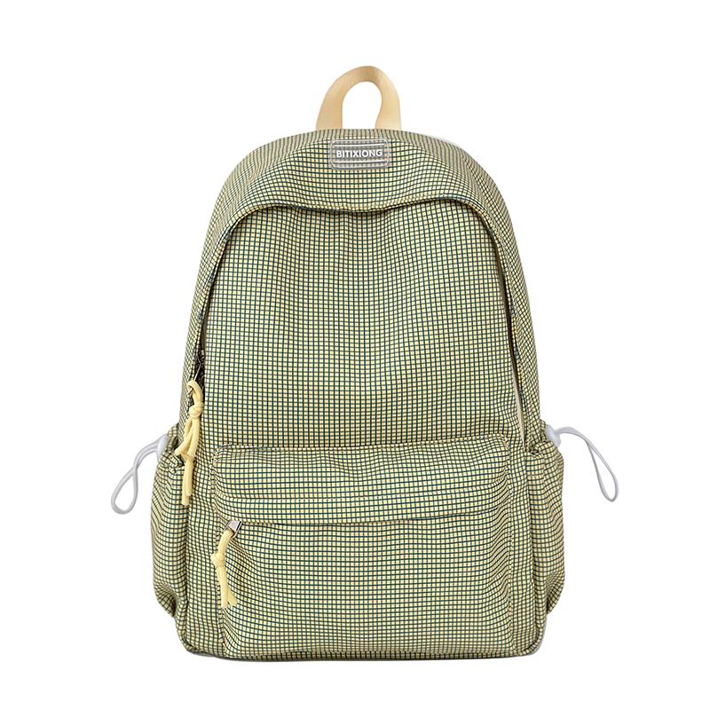 

Студенческий школьный рюкзак женский легкий клетчатый рюкзак дорожный рюкзак Small жёлтый