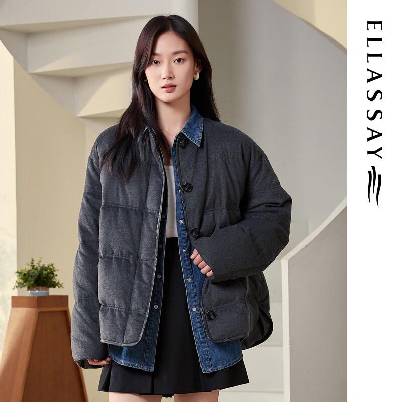 

ELLASSAY 2025 Winter Cocoon Round Neck Short Down Jacket M