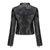 Women's New Rivet Leather Jacket Women's Spring and Autumn Jacket Long Sleeve Women's Jacket Stand-Up Collar Fashion Jacket -