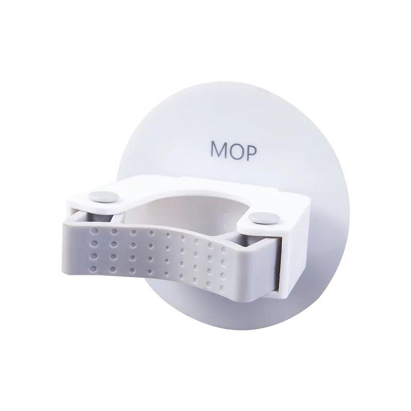 Veggmontert moppholder Husholdningsoppbevaring Kostoppheng Moppkrokstativ Clip Mopp Oppbevaringsstativ Hanger Organizer